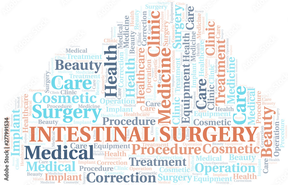 Intestinal Surgery word cloud vector made with text only.