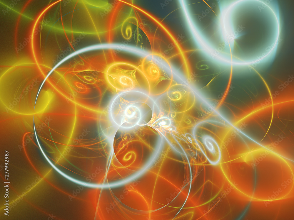 Fototapeta premium orange abstract fractal background 3d rendering illustration