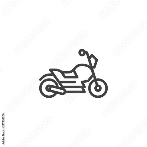 Motorcycle line icon. Sport bike linear style sign for mobile concept and web design. Race bike outline vector icon. Symbol  logo illustration. Vector graphics