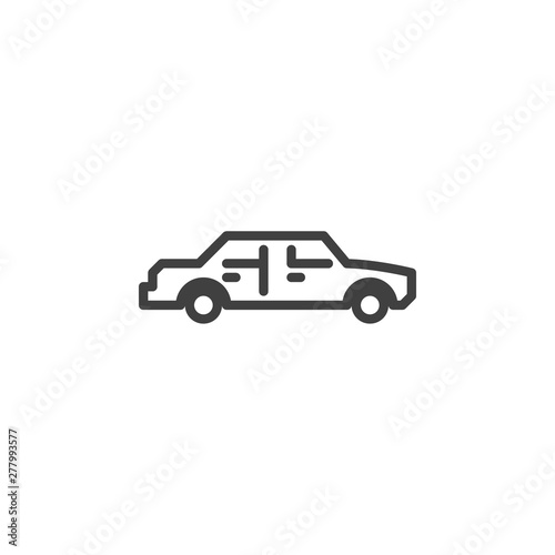 Sedan car line icon. linear style sign for mobile concept and web design. Auto  transportation outline vector icon. Symbol  logo illustration. Vector graphics