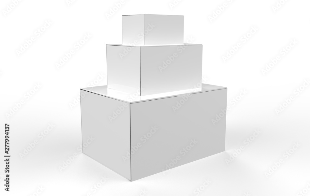 Paper Box Mockup on a white background. 3d illustration Paper Box Mockup on a white background. 3d illustration