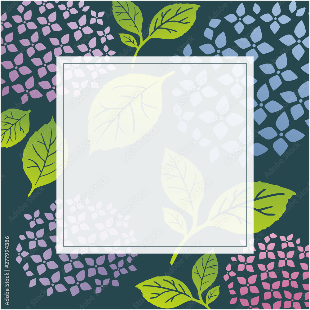 和柄素材 紫陽花の和風デザインフレーム Stock Vector Adobe Stock