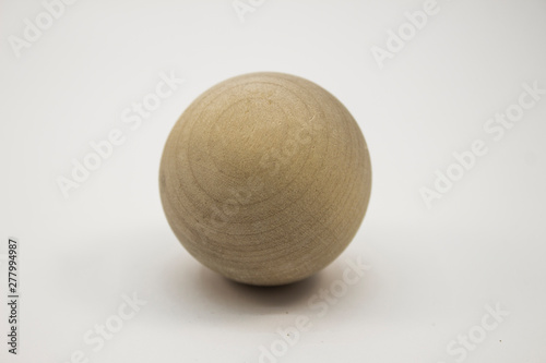 round wooden ball on a white background