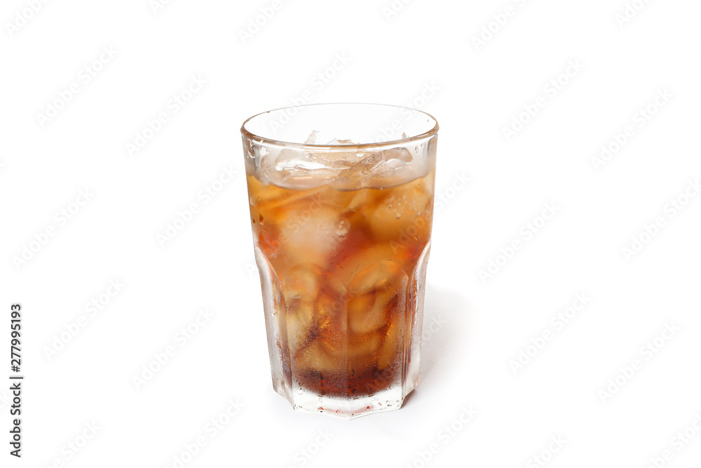 Glass of cold cola isolated on white background Glass of cold cola isolated on white background