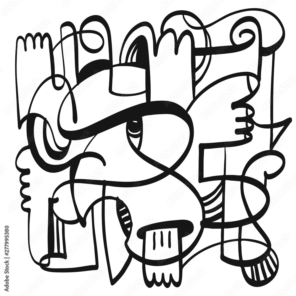 Collection of hand drawn, Vector illustration in sketch doodle style