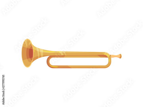 Copper Horn without keys. Vector illustration on white background.