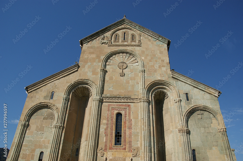 Svetitskhoveli Cathedral in Mtskheta, Georgia. Svetitskhoveli Cathedral, originally built in the 4th century, known as Cathedral of the Living Pillar