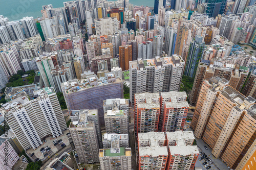 Top view of Hong Kong apartment building photo