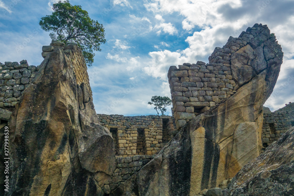 The condor temple in Machu Picchu