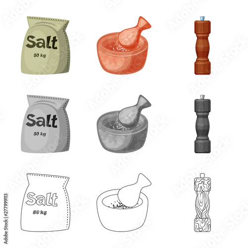 Isolated object of cooking and sea logo. Collection of cooking and baking vector icon for stock.