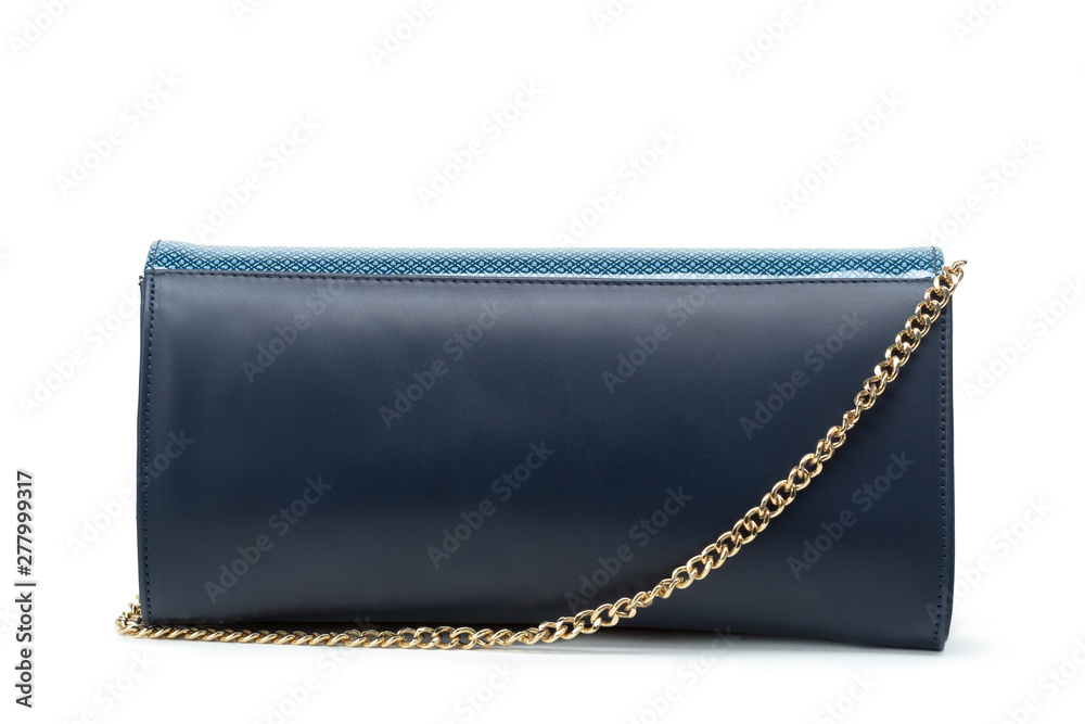 Black leather female handbag isolated on white background Black leather female handbag isolated on white background