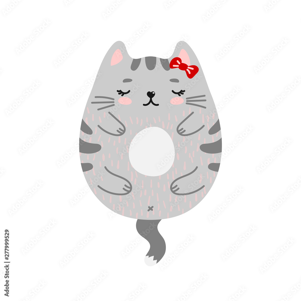 Funny doodle smiling red cat Funny doodle smiling red cat