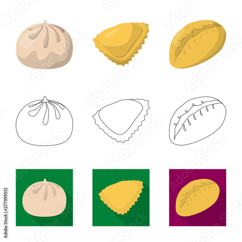 Isolated object of products and cooking logo. Set of products and appetizer stock symbol for web.