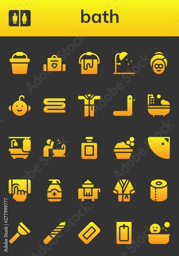 bath icon set