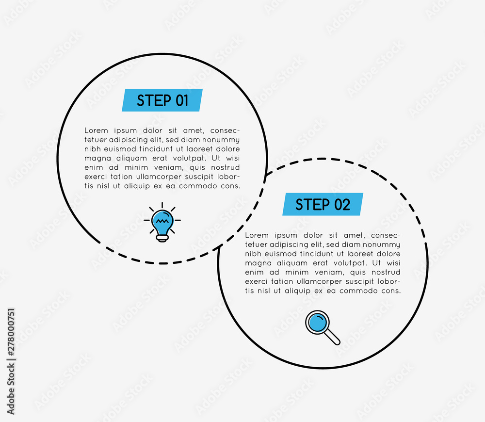 Business infographic template with 2 steps. Vector Business infographic template with 2 steps. Vector