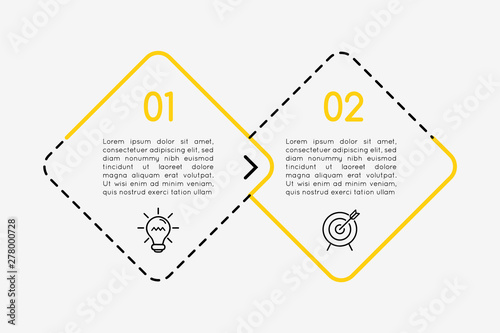 Infographic template with 2 steps. Vector