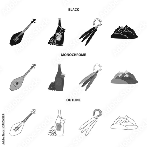 Vector design of culture and sightseeing logo. Collection of culture and originality stock vector illustration.