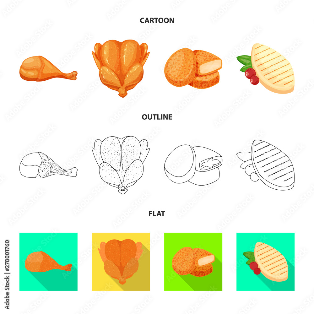 Vector design of product and poultry sign. Collection of product and agriculture stock vector illustration.