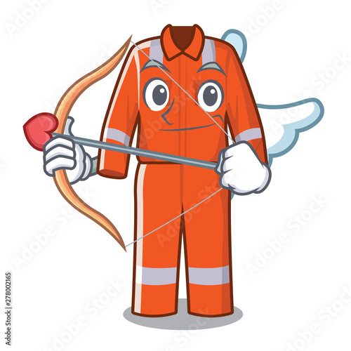 Cupid working overalls in the cartoon shape