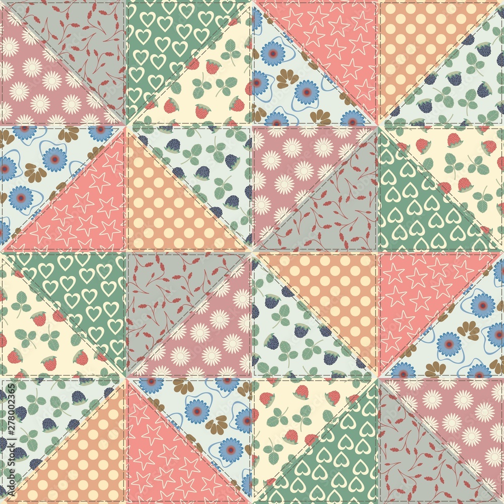 Patchwork background with a variety of patterns Patchwork background with a variety of patterns