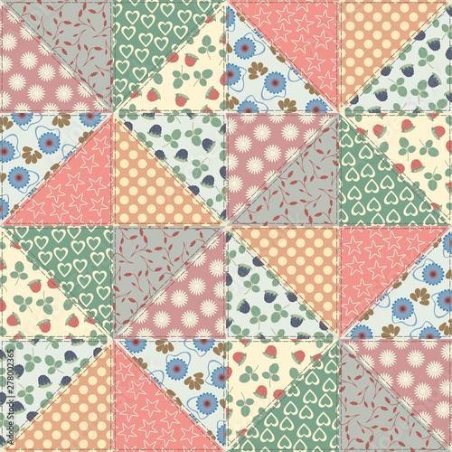 Patchwork background with a variety of patterns