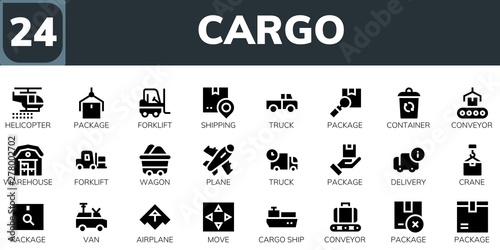 cargo icon set