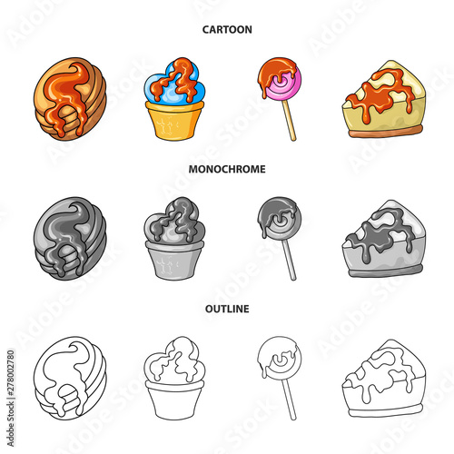 Isolated object of confectionery and culinary logo. Set of confectionery and product stock vector illustration.