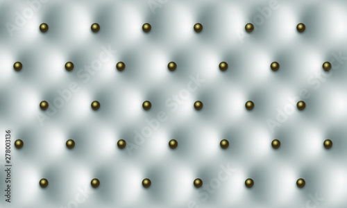 Decorative Upholstery Soft Gloss Quilted Background. White leather vintage luxury texture with buttons