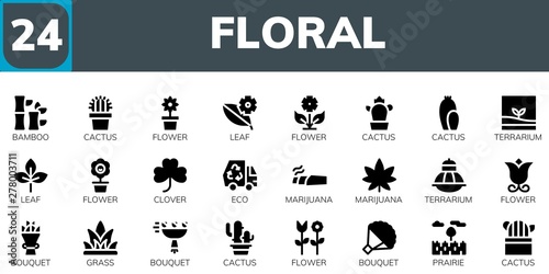 floral icon set