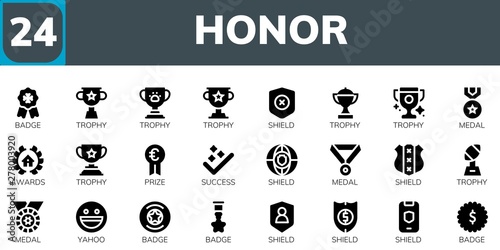 honor icon set