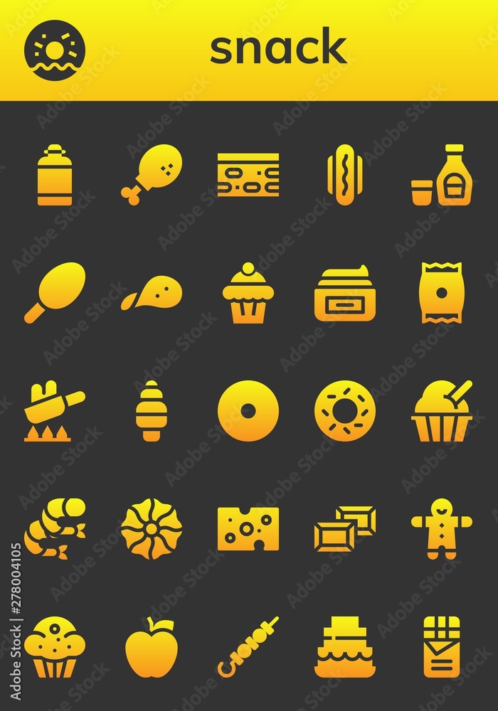 snack icon set snack icon set