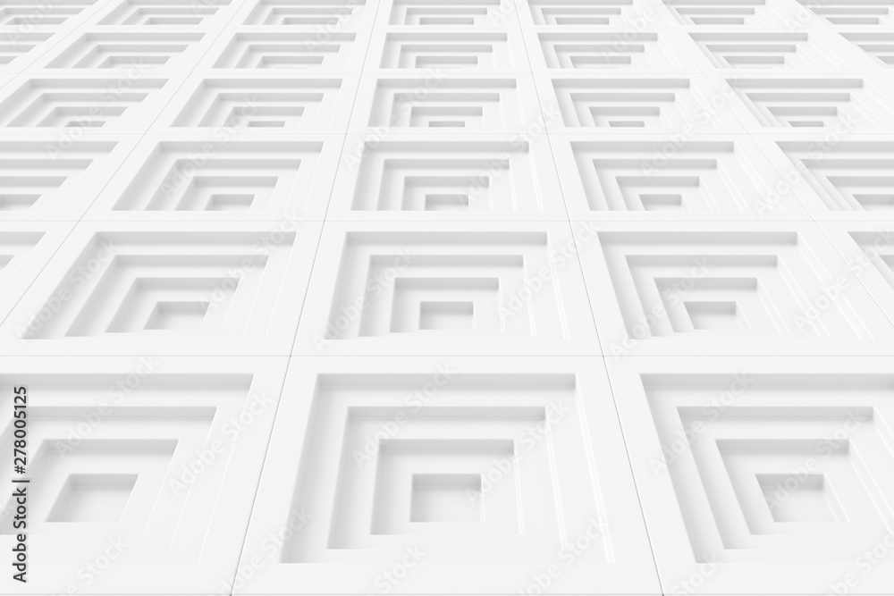 Abstract background of modern tile wall. 3D rendering.