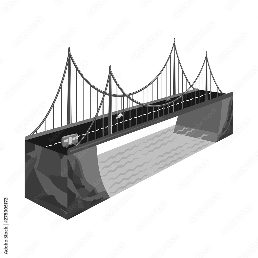 Obraz premium Vector design of bridge and rock logo. Collection of bridge and brick vector icon for stock.