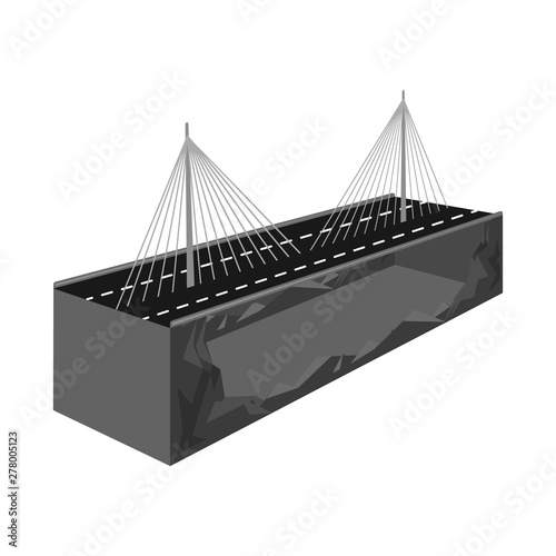 Vector design of bridge and mounted symbol. Collection of bridge and long stock vector illustration.