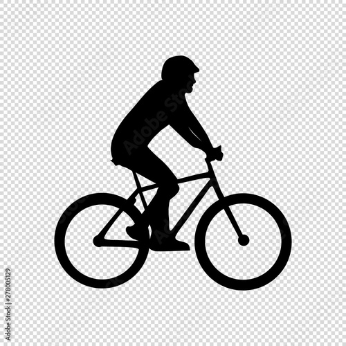 Cyclist Silhouette - Black Vector Illustration - Isolated On Transparent Background © FotoIdee
