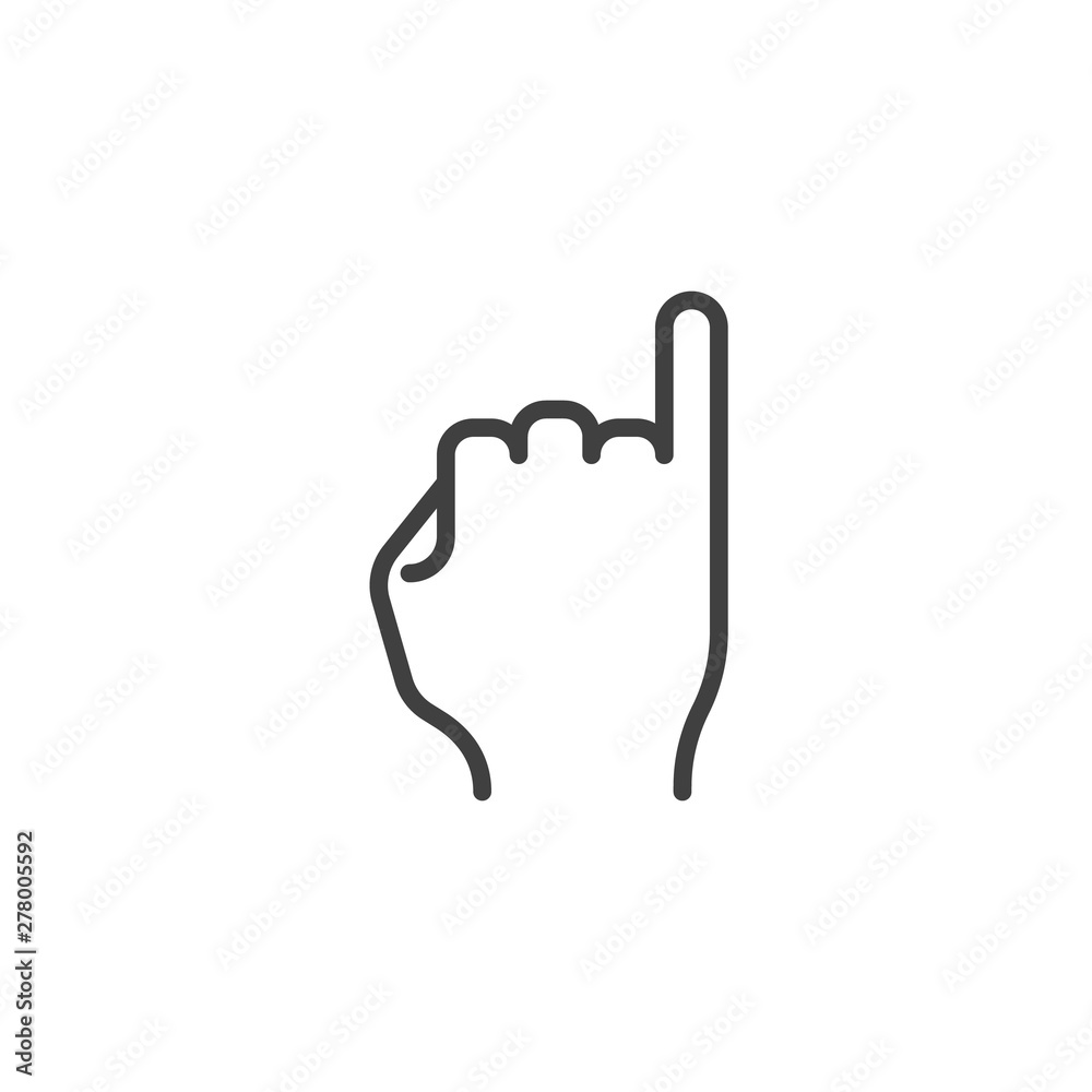 Promise hand gesture line icon. linear style sign for mobile concept and web design. Fist with elongated little finger outline vector icon. Symbol, logo illustration. Vector graphics Promise hand gesture line icon. linear style sign for mobile concept and web design. Fist with elongated little finger outline vector icon. Symbol, logo illustration. Vector graphics
