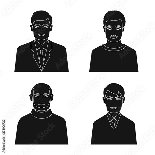 Isolated object of photo and character icon. Set of photo and face stock vector illustration.
