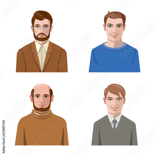 Isolated object of avatar and face logo. Collection of avatar and profile stock vector illustration.