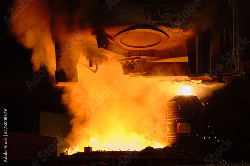 Сasting ingots in Foundry Shop, Metallurgical production