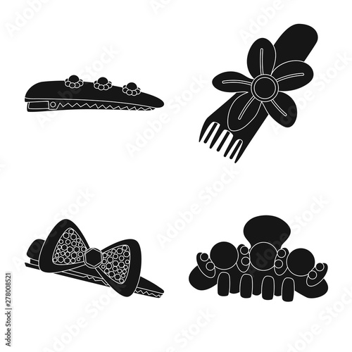 Vector illustration of hairstyle and female symbol. Set of hairstyle and hair stock vector illustration.