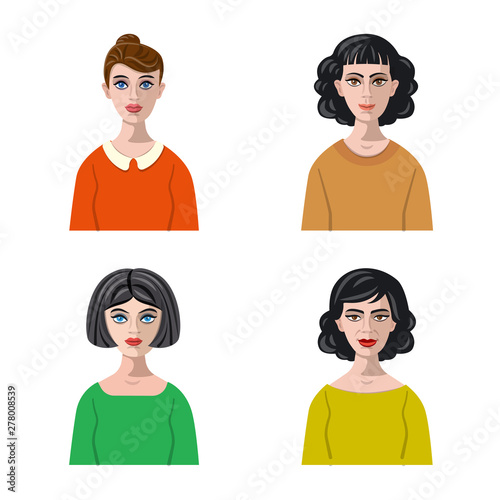 Isolated object of avatar and face icon. Set of avatar and profile stock vector illustration.