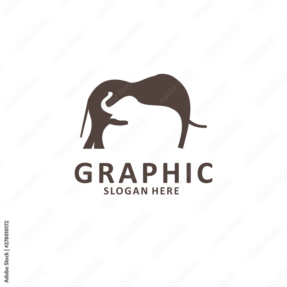 Elephant outline logo, simple vector illustration of the elephant