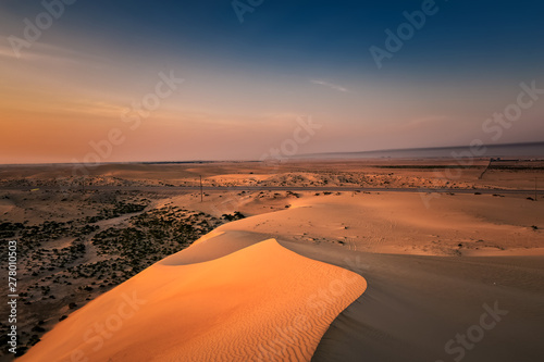 sunset in desert Dammam Saudi Arabia
