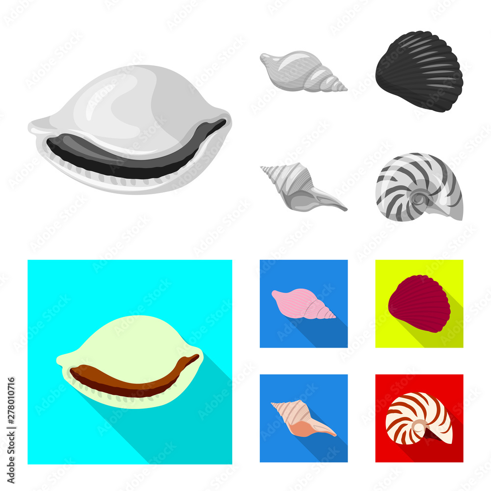 Isolated object of animal and decoration sign. Collection of animal and ocean stock symbol for web. Isolated object of animal and decoration sign. Collection of animal and ocean stock symbol for web.