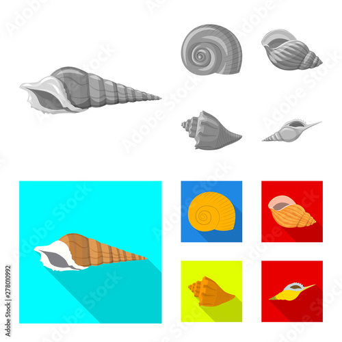 Vector design of animal and decoration symbol. Collection of animal and ocean stock vector illustration.