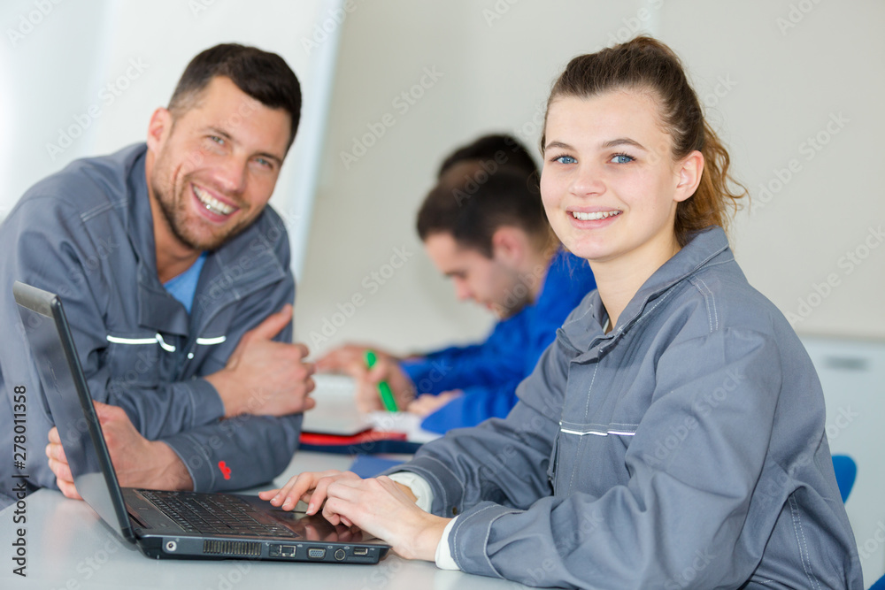 portrait of mechanical students in classroom portrait of mechanical students in classroom