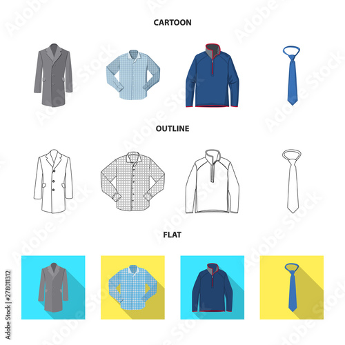 Isolated object of man and clothing icon. Set of man and wear vector icon for stock.