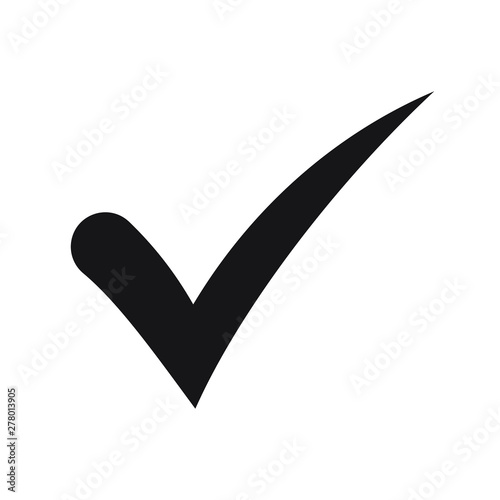 Black check mark icon. Tick symbol, tick icon vector illustration.