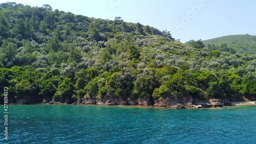 Wallpaper Mural A tracking shot of the idyllic Aegean coast in the summer, from Gulf of Gokova. Shot and presented at 60 fps. Torontodigital.ca