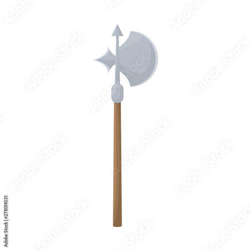 Vector design of ax and sword logo. Collection of ax and mace stock vector illustration.